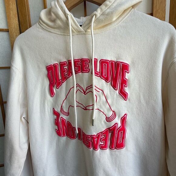 Sandro Lowin Appliqued Embroidered Cotton-Fleece Hoodie in Neutrals | Small - Picture 2 of 12